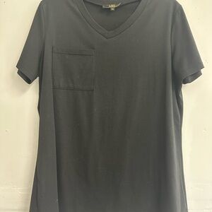 L & B Black V-Neck T-Shirt